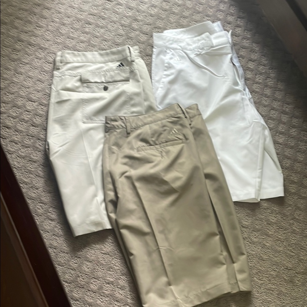 adidas Men's Cargo Shorts - White and Tan